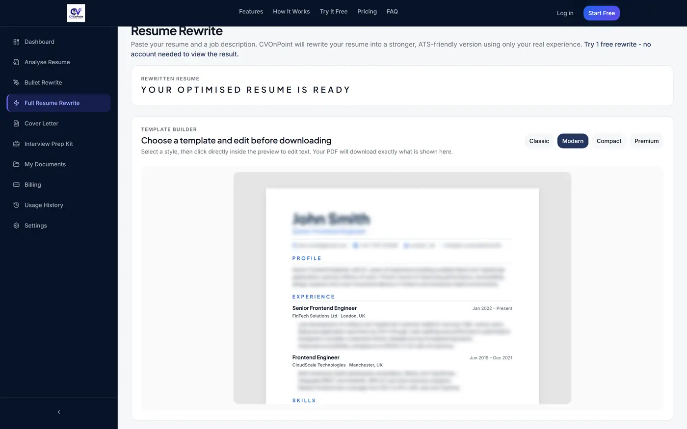 CVOnPoint screenshot 2